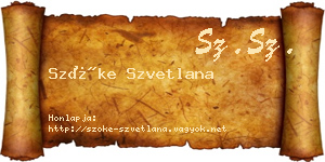 Szőke Szvetlana névjegykártya