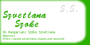 szvetlana szoke business card