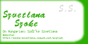 szvetlana szoke business card